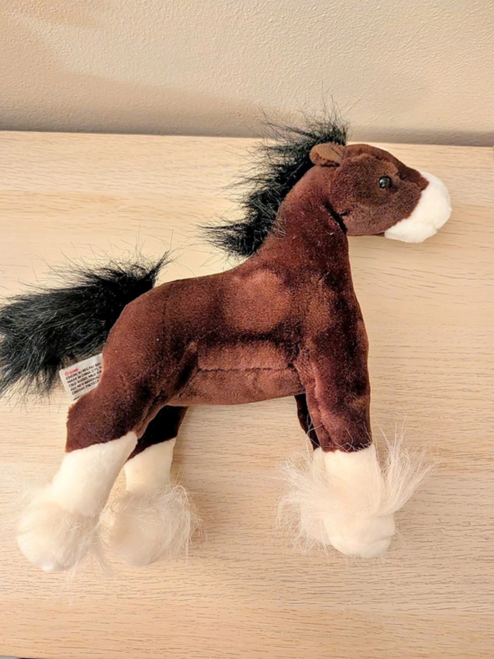 Gund Dale 10 inch Plush Clydesdale Horse Stuffed Animal Brown White 042984